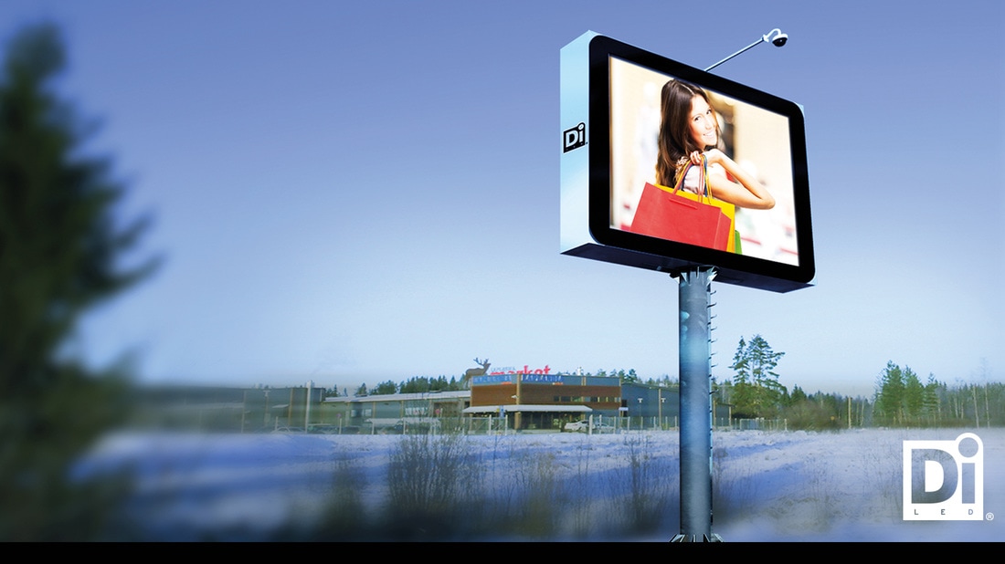 DiLED LED screen referenssi Grande Orchidee tienvarsimainos
